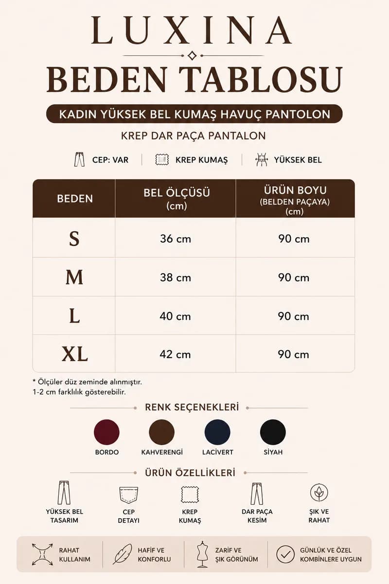 Kadın Kahverengi Yüksek Bel Kemerli Kumaş Havuç Pantolon 7